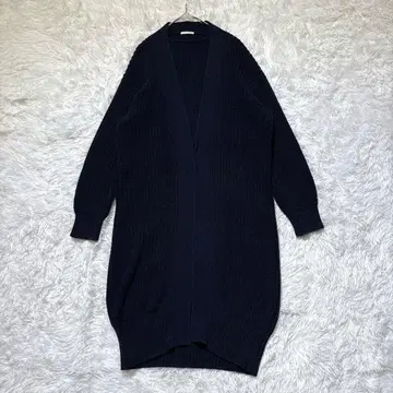 [ 지유 ] 니트 스웨터 롱 가디건 네이비 S 가을/겨울 두꺼운 원단