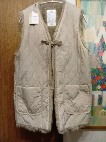 택 포함 새상품 niko and - 2way 베이지 퀼팅 베스트