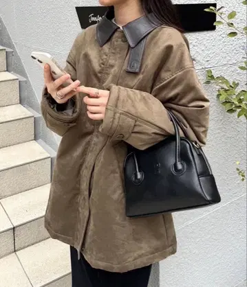 mystic 페이크 스웨이드 미들 코트