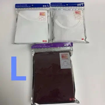 유니클로 히트텍 9부 소매 둥근넥 셔츠 터틀넥 티 3매 세트