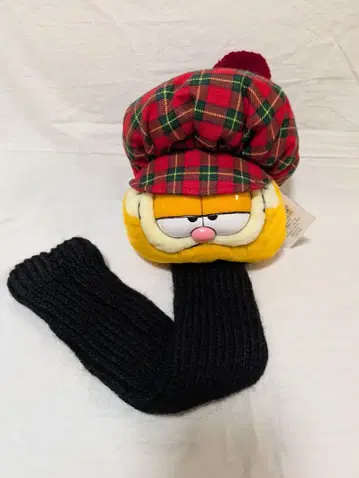 레어 가필드 골프헤드커버 체크 무늬 골프 희귀