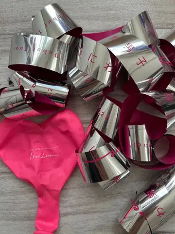 나니와단시 1stLOVE 하트형 풍선 은색 테이프 5개