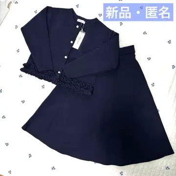 새상품 셋업 네이비 니트 프릴 페루 하자품