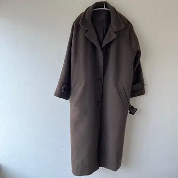 브라운 롱 코트 허리 벨트 포함