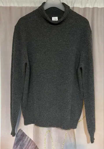 폴스미스 하이 게이지 울 리브 터틀넥 니트 차콜 그레이