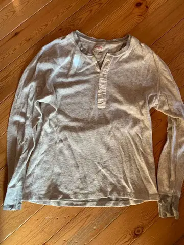 리얼맥코이 헨리넥 니트 티셔츠 그레이