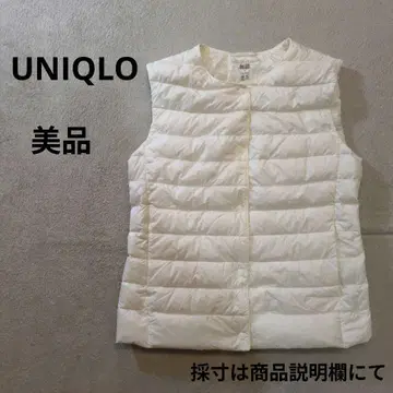 유니클로 다운&페더 울트라 라이트 다운 다운 베스트 화이트 새상품급