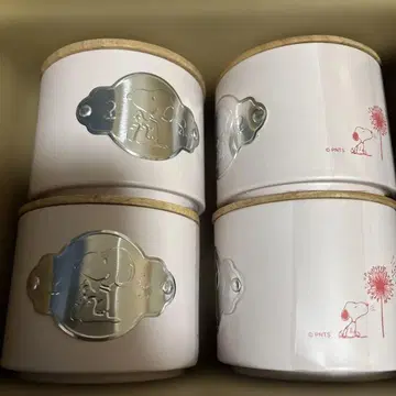 스누피 우드린 수납 용기 4개 세트