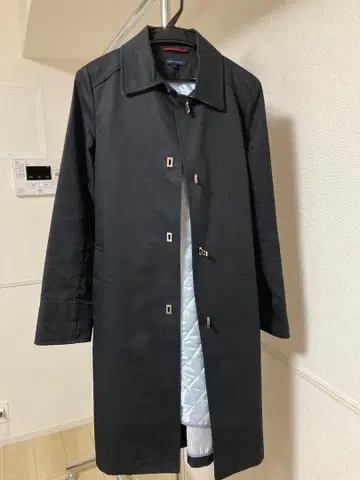 TOMMY HILFIGER 블랙 네이비 트렌치코트 S