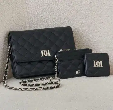 다리치 DD 로고 퀼팅 트래블 세트 블랙