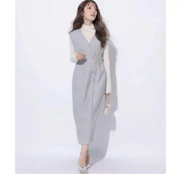 아푸와이저 리셰 랩 트위드 점프 스커트 라이트 그레이