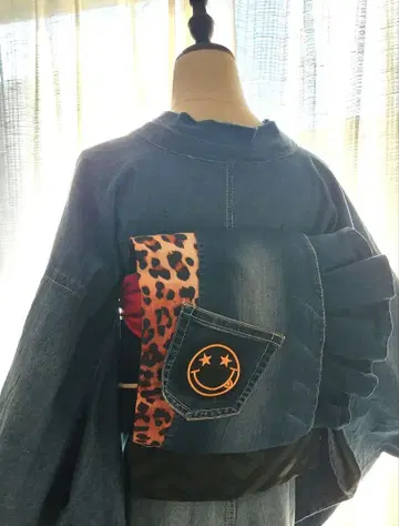 만들어진 오비 데님 프릴 & 니코짱