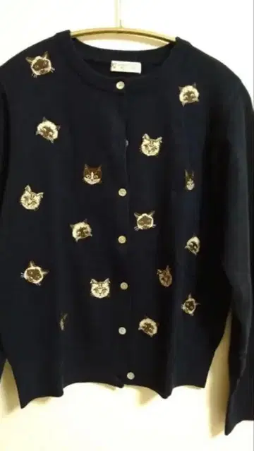 애프터눈 티 리빙의 고양이 무늬 가디건