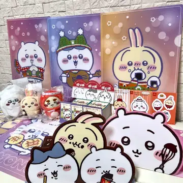 치이카와 (먼작귀) 하치와레 토끼 모몽가 스티커 클리어 파일 봉제 인형