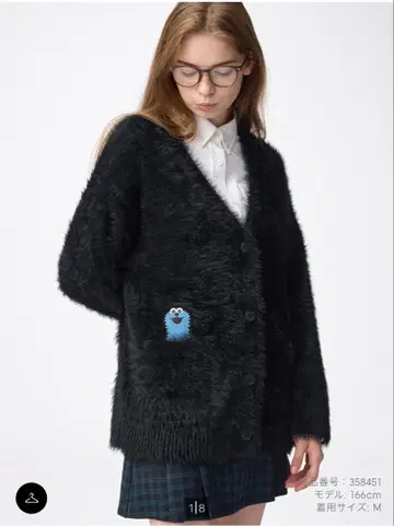 (새상품 시착만 한 상품) S 사이즈 GU 퍼펫 오버 사이즈 가디건