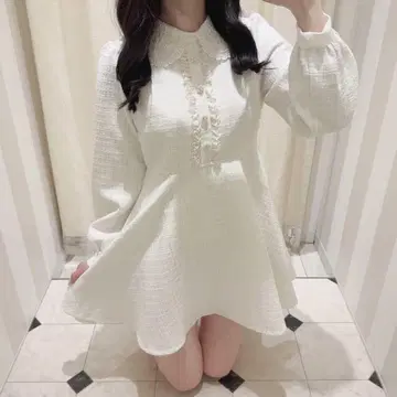 evelyn 원피스 트위드 옷깃 비쥬 OP