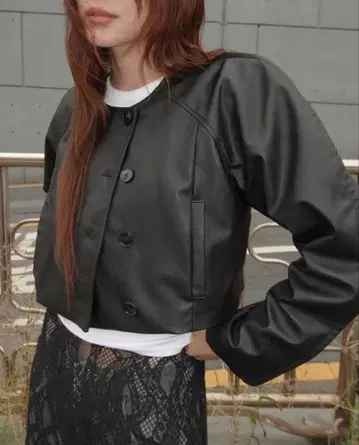 ZARA 자라 인조 가죽 크롭 자켓