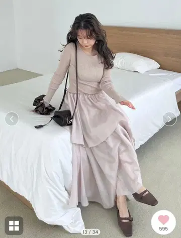 [택 포함 새상품] 프레이 아이디 니트 도킹 원피스 BEG 1