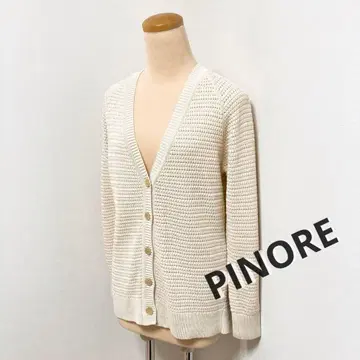 PINORE 피노레 미들 기장 실크 혼방 니트 가디건 38 귀여운