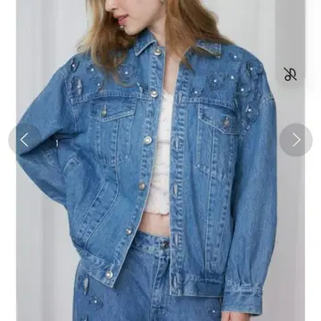 카르나무르 3D 플라워 데님 블루종