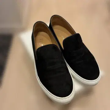 블랙 스웨이드 슬립온