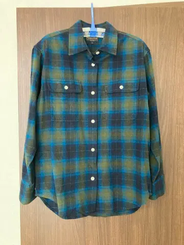 Pendleton L 사이즈 긴팔 플란넬 셔츠 청록색 체크