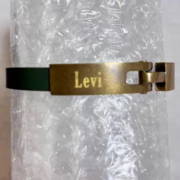 리바이 그린 컬러 가죽 팔찌 버클식