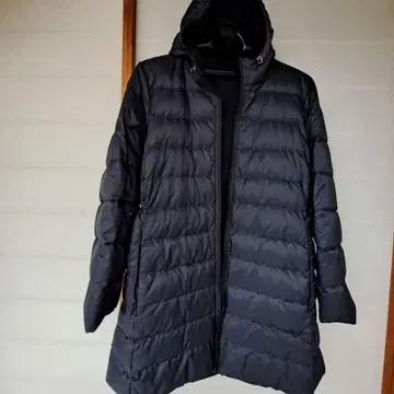 레리안 빅 17+ 네이비 후드 부착 롱 다운 자켓