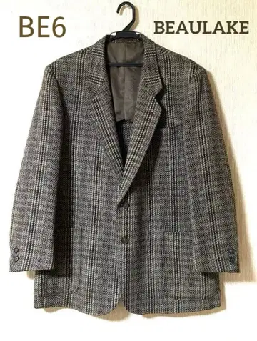 최종 가격 인하 BEAULAKE 새상품급 체크 무늬 트위드 자켓 일본제
