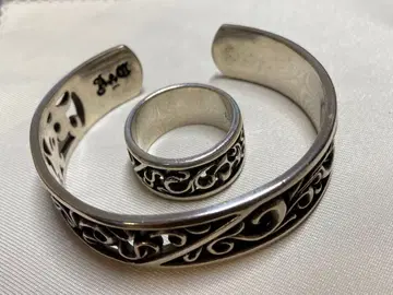 SAAD 실버 뱅글과 반지 세트