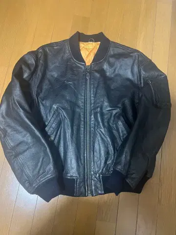 블랙 가죽 자켓 ma-1 구제 의류 가죽ma1