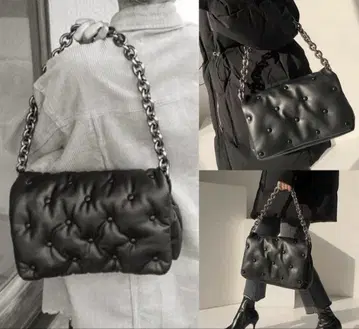ZARA 퀼팅 숄더백 블랙