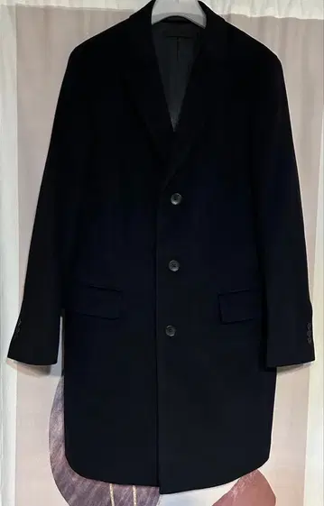 유니클로 울 캐시미어 체스터 코트 네이비