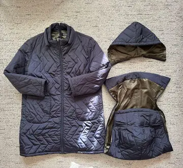 밀크티 엄마 코트 아기띠 네이비 퀼팅 자켓