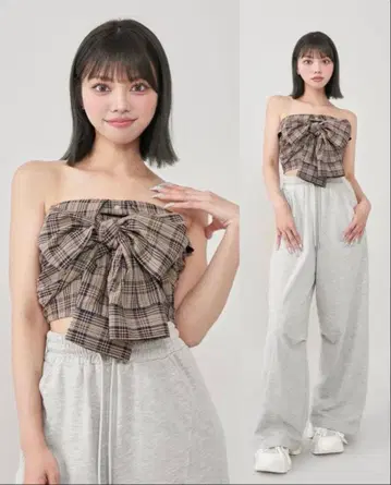 다리치 리본 튜브탑