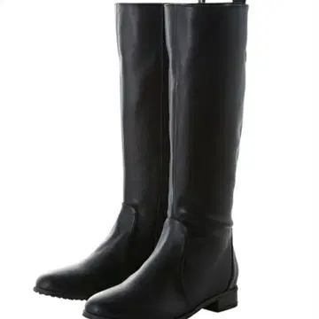 블랙 롱 부츠 4E 발볼 넓은 편안한 안쪽 지퍼