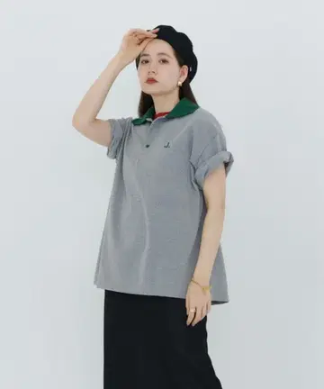 tina 그레이 피케 셔츠 (J. 자수 포함)