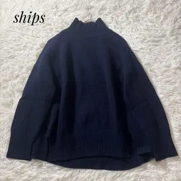 SHIPS 쉽스 니트 울 캐시미어 다크 블루 하이넥