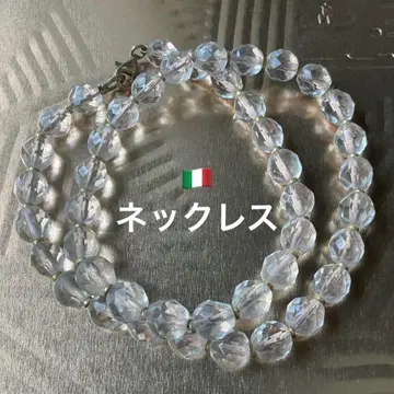 이탈리아제 투명 비즈 앤티크 목걸이 심플 B