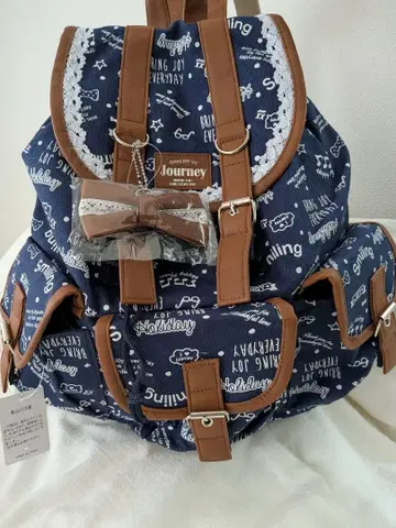 새상품 모리걸 백팩 프릴 리본 페어리 그런지 네이비