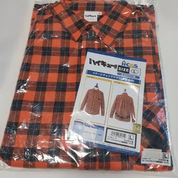 하이큐!! 이미지 체크 셔츠 여성용 L 사이즈