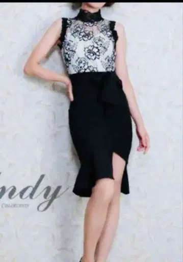 Andy 타이트 드레스 블랙 화이트