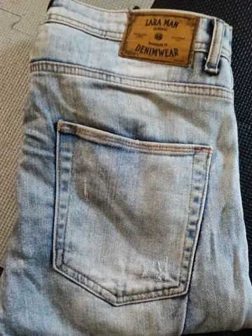 ZARA 남성용 스키니 슬림 크러쉬 데님 32