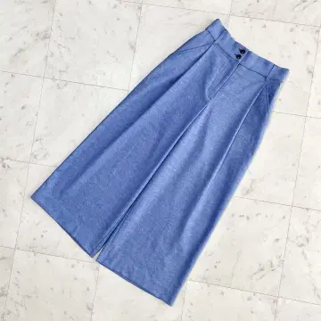 새상품급 PLST 플라스테 와이드 팬츠 린넨 블루 S