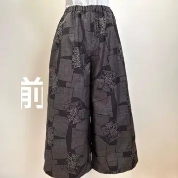 오시마 명주 리메이크 가우초 팬츠 루즈한 사이즈