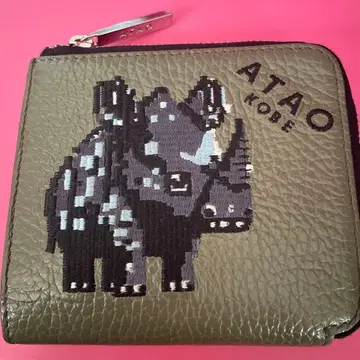 ATAO 공룡 자수 접이식 지갑