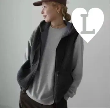 시마무라 hideka 보아 후디 베스트 다크 그레이 L 사이즈