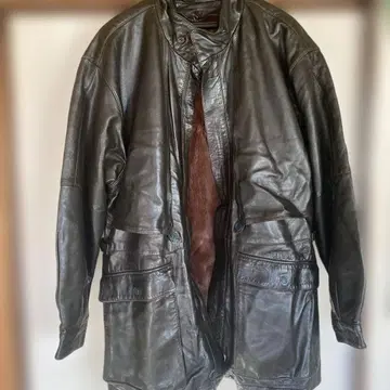 다크 브라운 가죽 자켓 퍼 안감 이탈리아