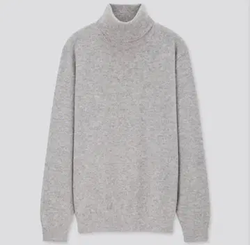 UNIQLO 남성용 캐시미어 터틀넥 스웨터 (긴팔) 그레이