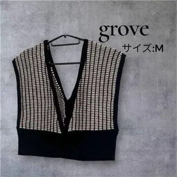 268 그로브 그로브 뷔스티에 M 사이즈 니트 베스트 블랙